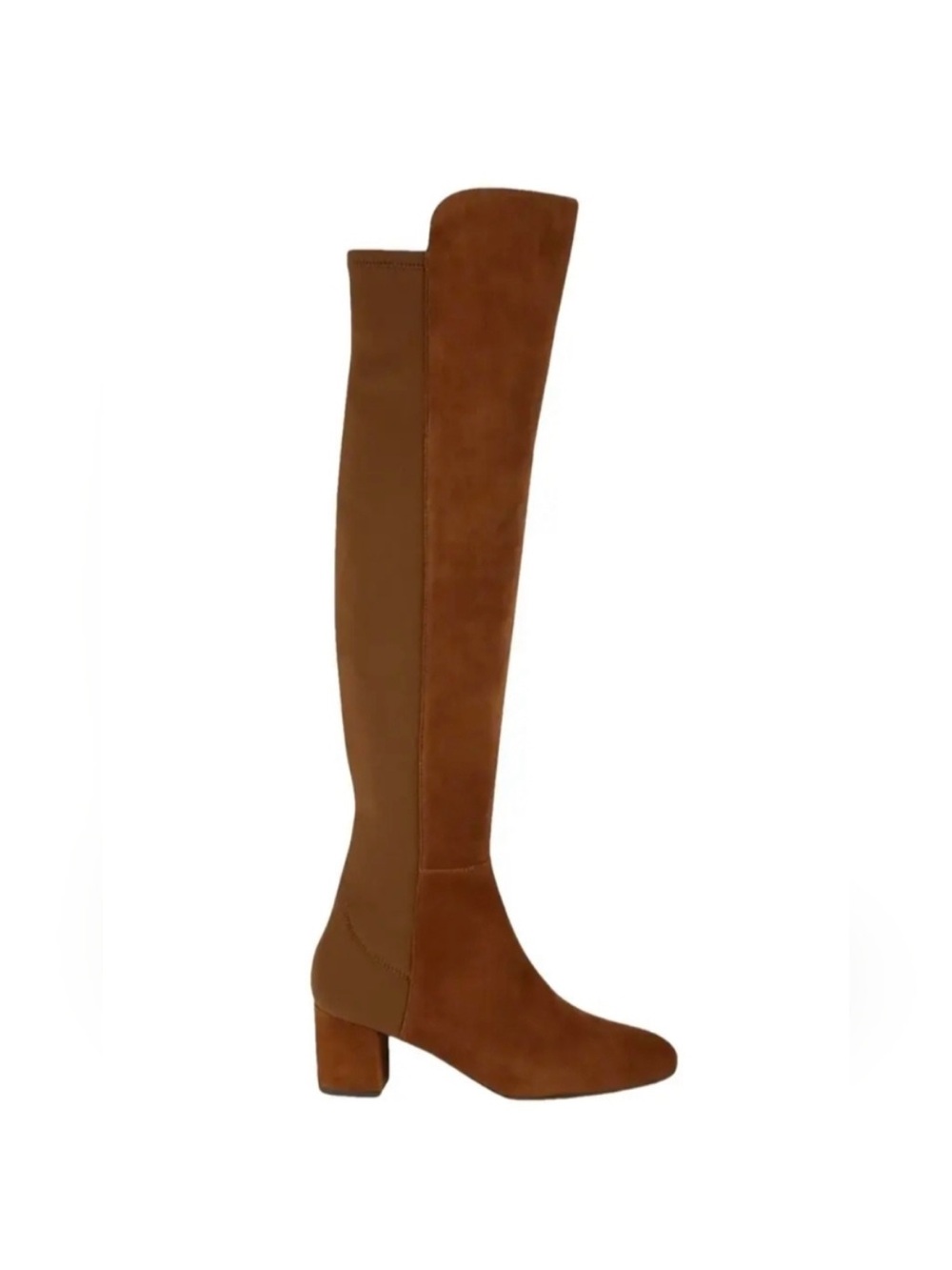 Stuart Weitzman Chestnut Brown Over-the-Knee Block Heel Boots